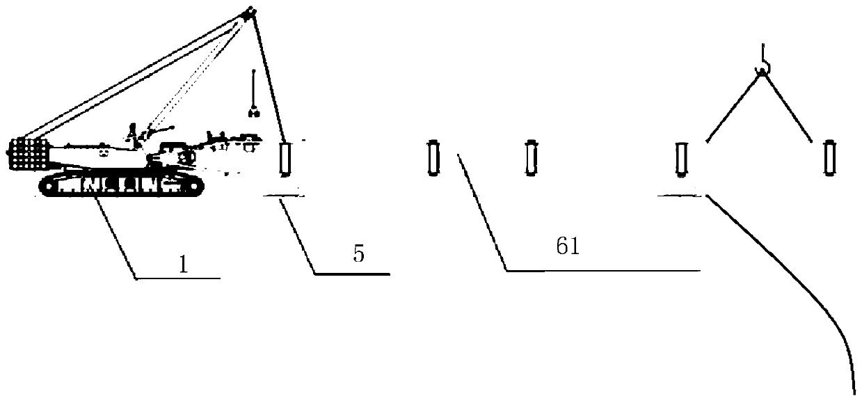 Method for combining arm rods through crawler crane
