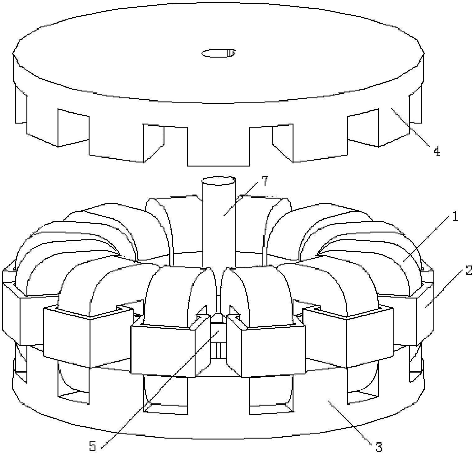 Permanent-magnet axial-magnetic-field brushless motor and assembling method thereof
