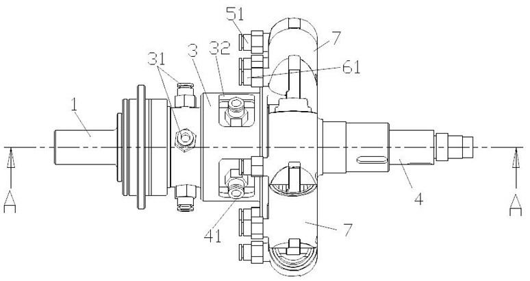 Pressurizing gas distribution mechanism of annular tandem straight-cylinder engine, and annular straight-cylinder engine