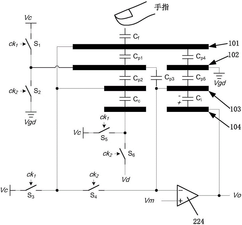 Capacitor type fingerprint sensor