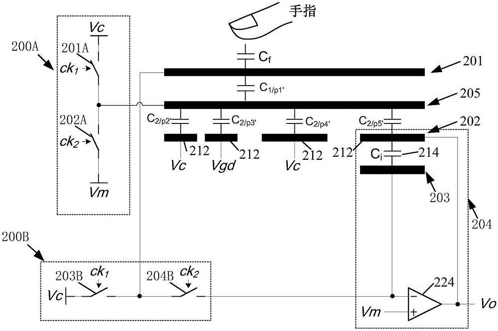 Capacitor type fingerprint sensor