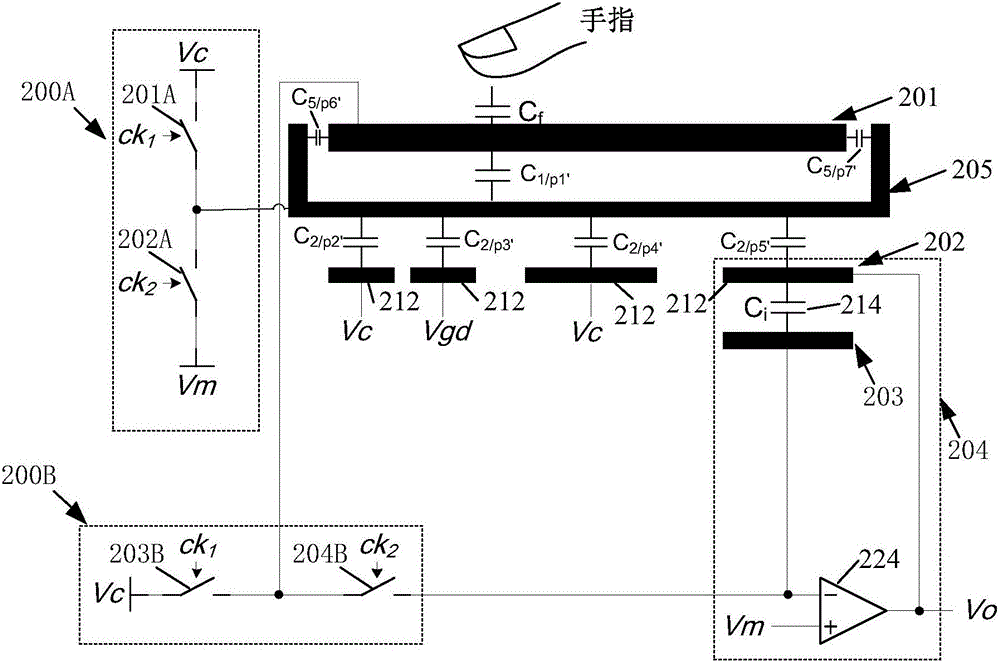 Capacitor type fingerprint sensor