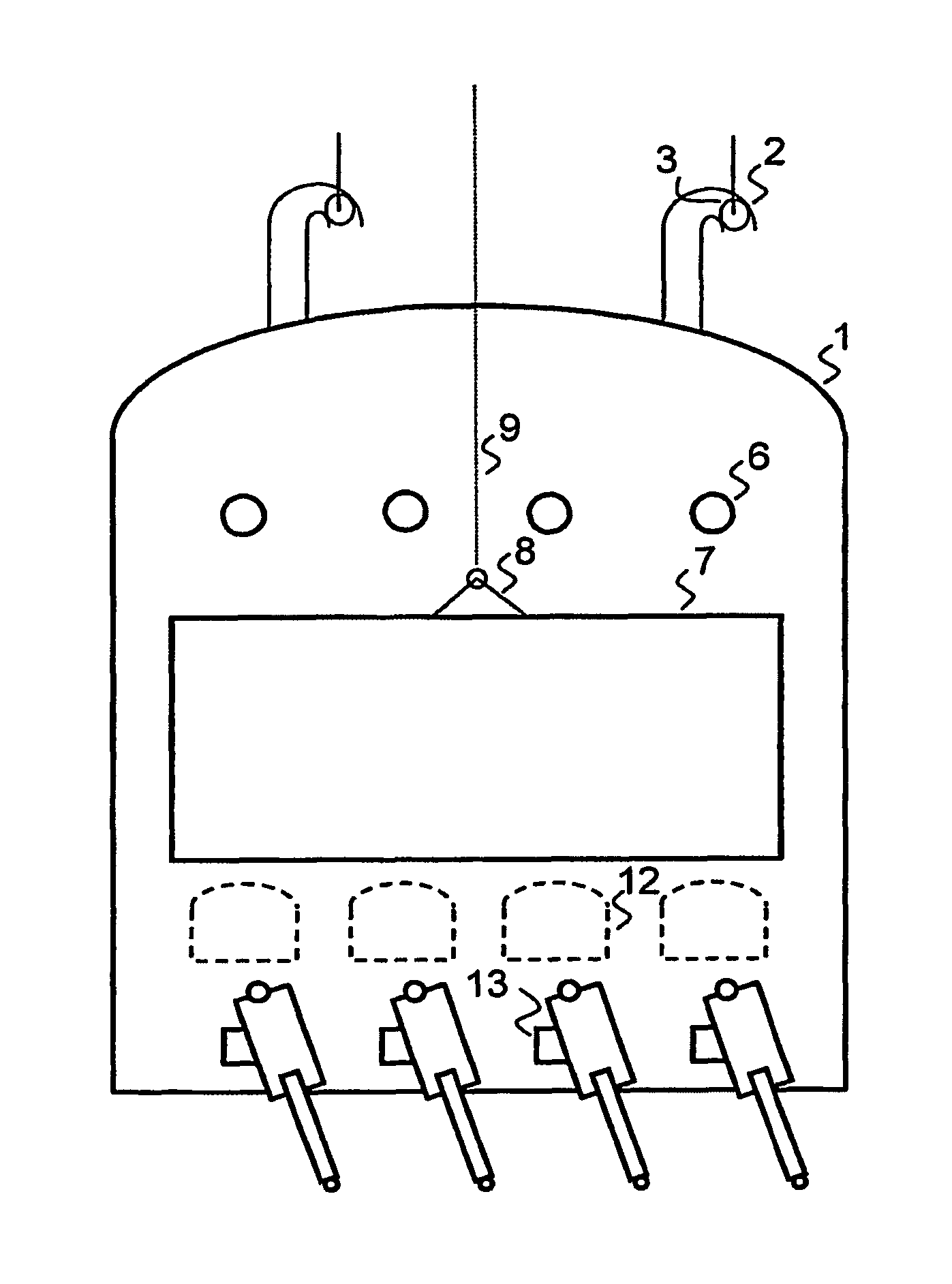 Device for feeding combustion air or gas influencing coal carbonization into the upper area of coke ovens