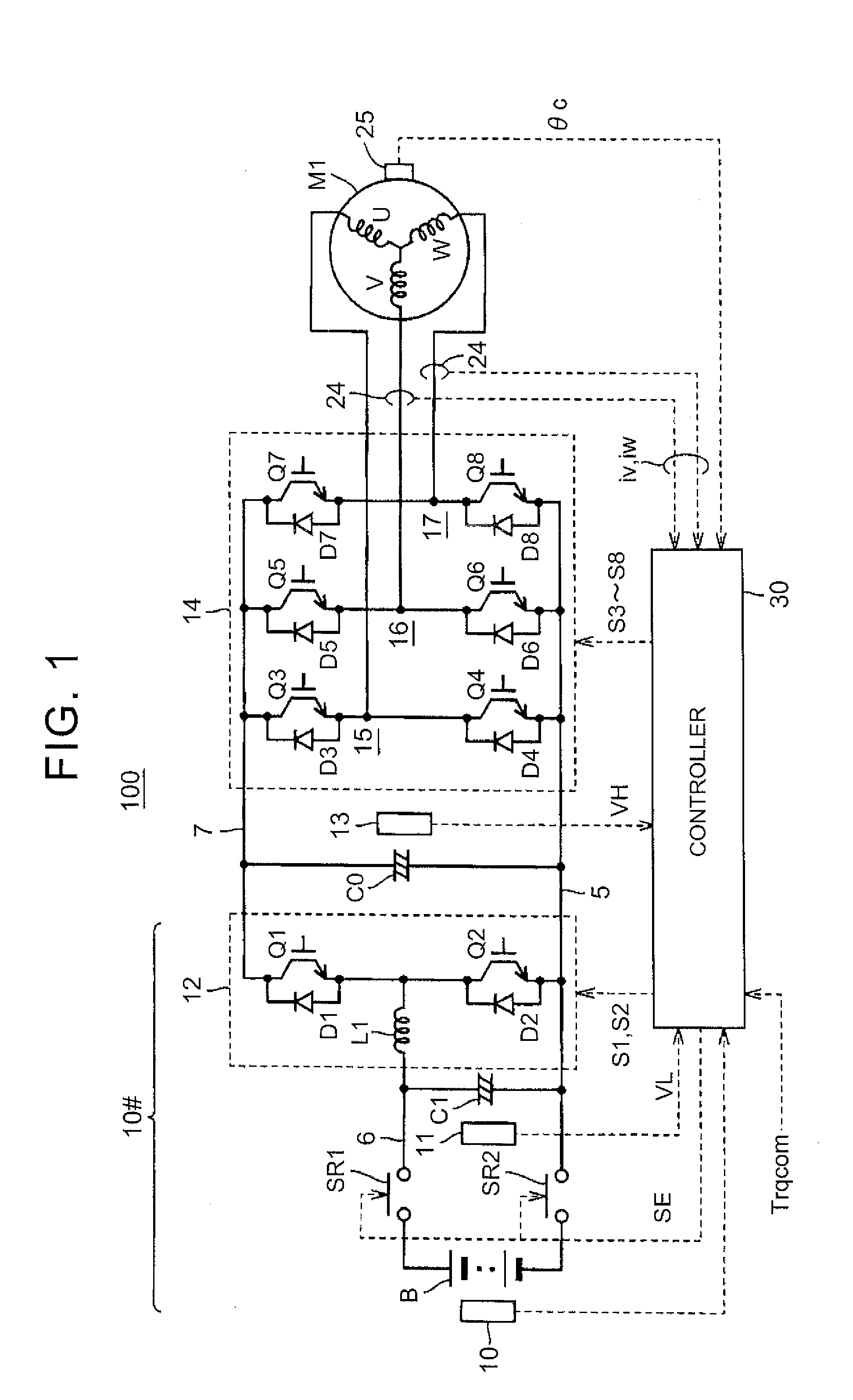 Rotor position estimating device, electric motor control system and rotor position estimating method