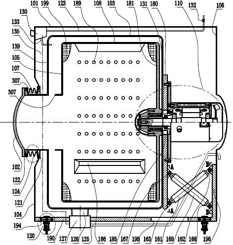 Magnesium alloy cage type motor union spring oscillation damping rinsing apparatus