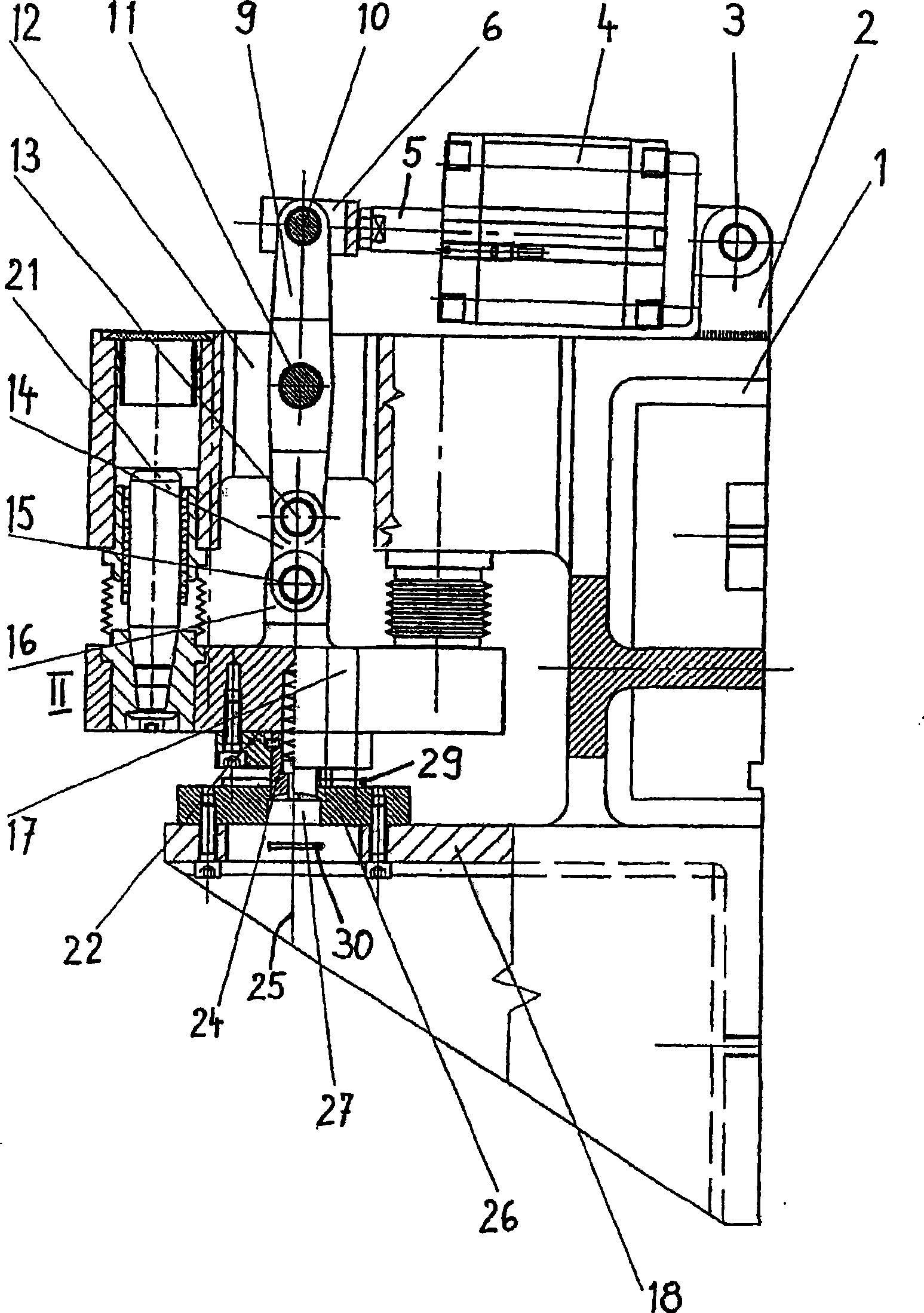 Device for punching, stamping and/or shaping flat elements