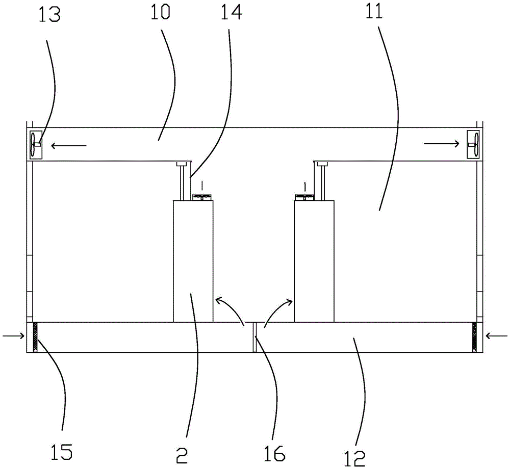 Large-scale machine room system adopting micro-space water-cooling large-load cabinet and control method