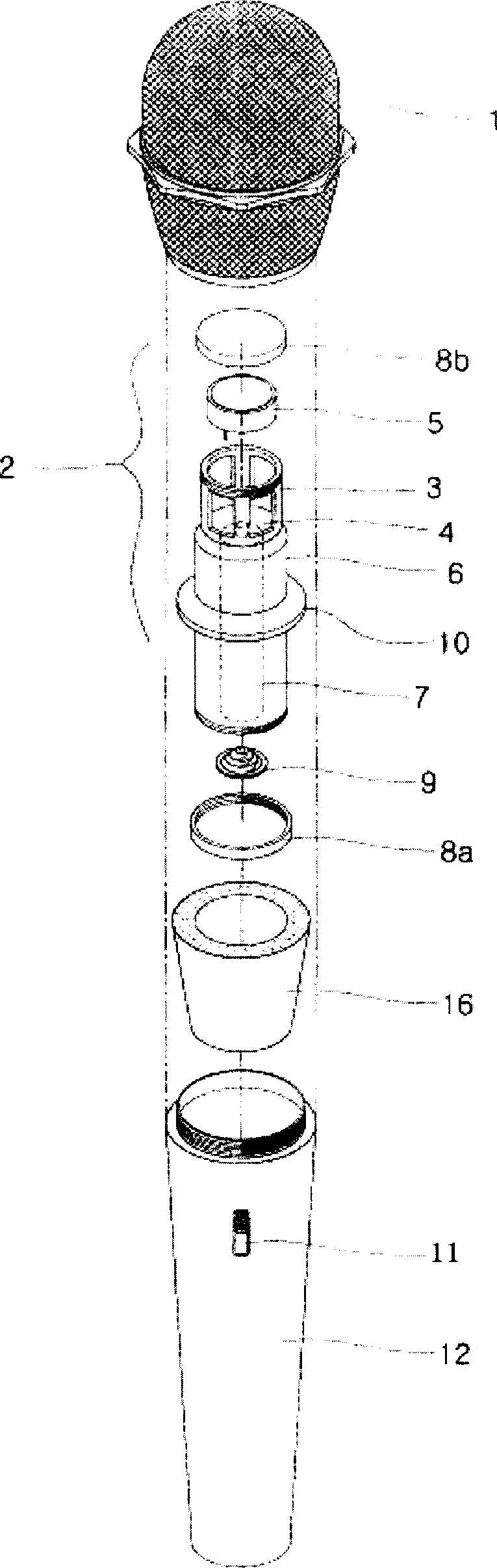 Microphone circuit and hand-held microphone comprising same