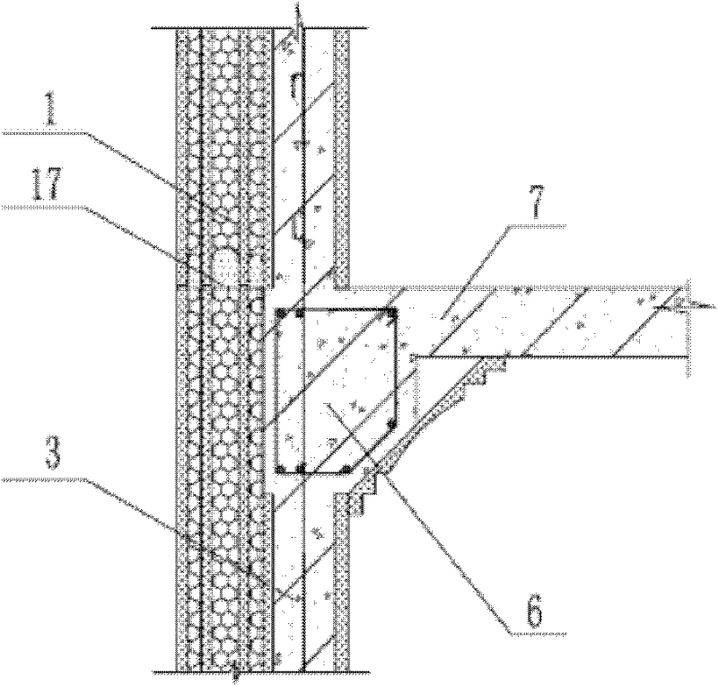 Concrete dense column gypsum composite wallboard and concrete shear force interior wall with high-rise mixed structure system