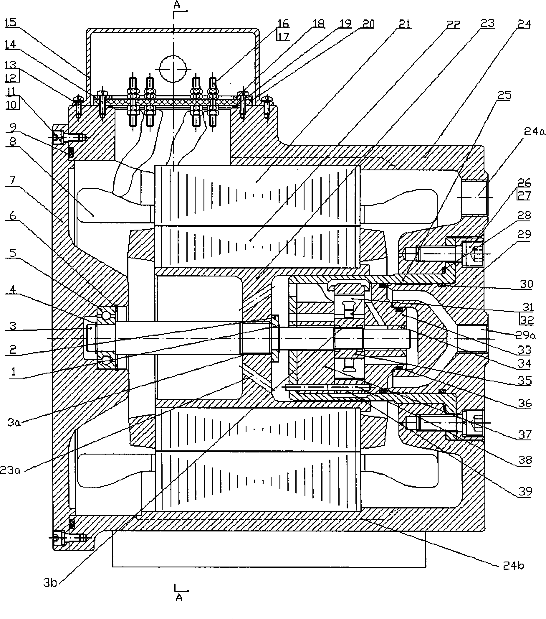 Embedded vane pump of motor