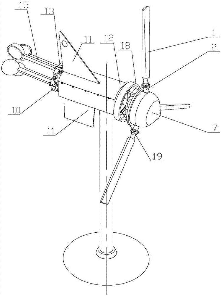 Wind power generation device capable of changing pitch angles