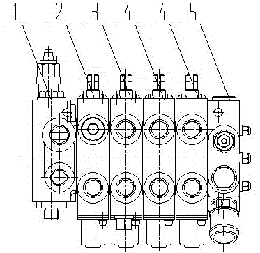 A load-sensitive forklift multi-way valve