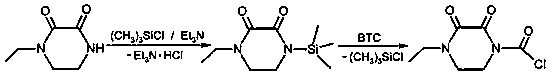 Cyclic utilization method of production mother liquor of 4-ethyl-2, 3-dioxopiperazine-1-formyl chloride