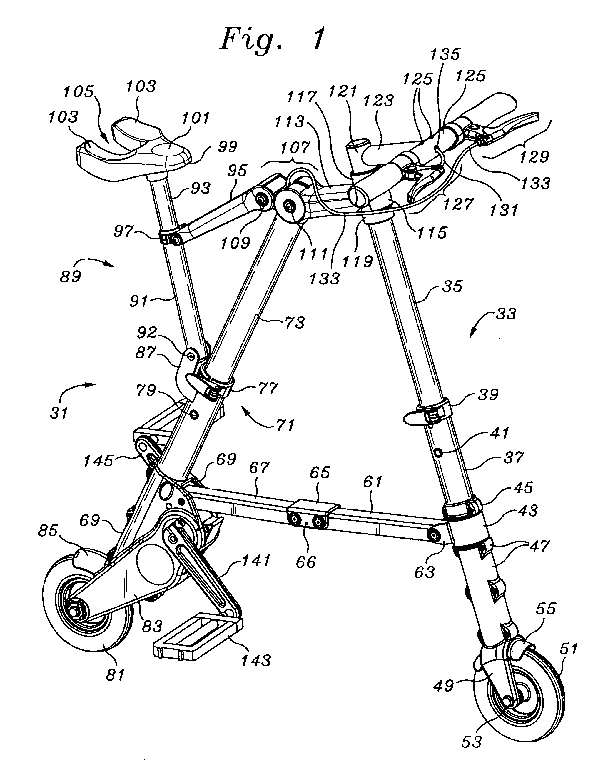 Portable folding bicycle