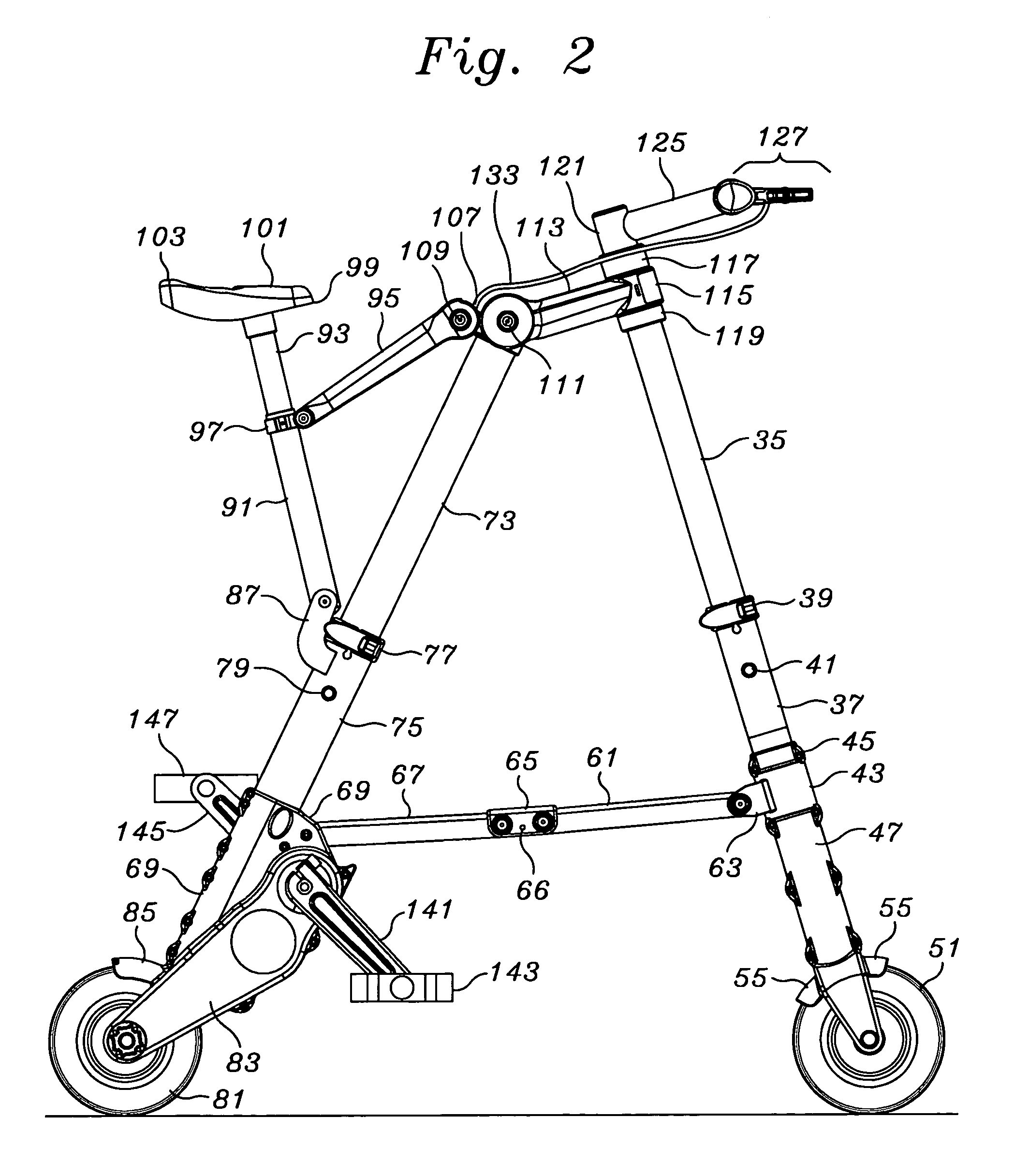 Portable folding bicycle