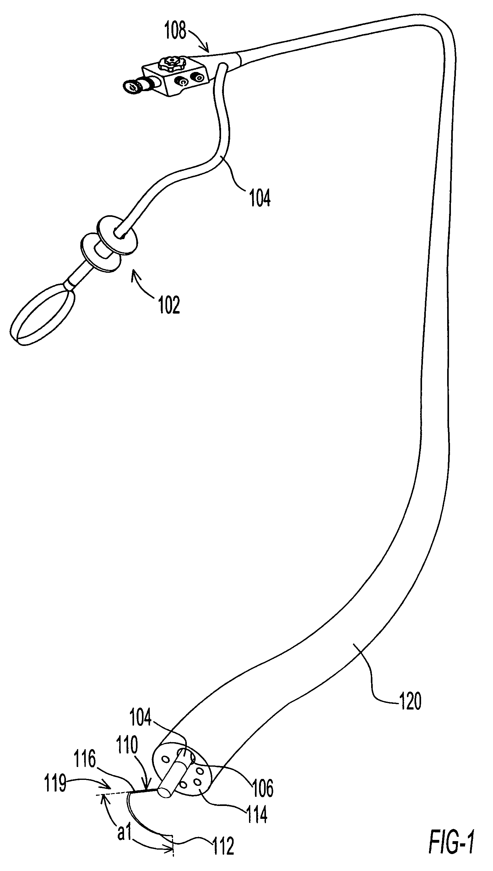 Endoscopic instrument assembly with separable operative tip and associated medical method