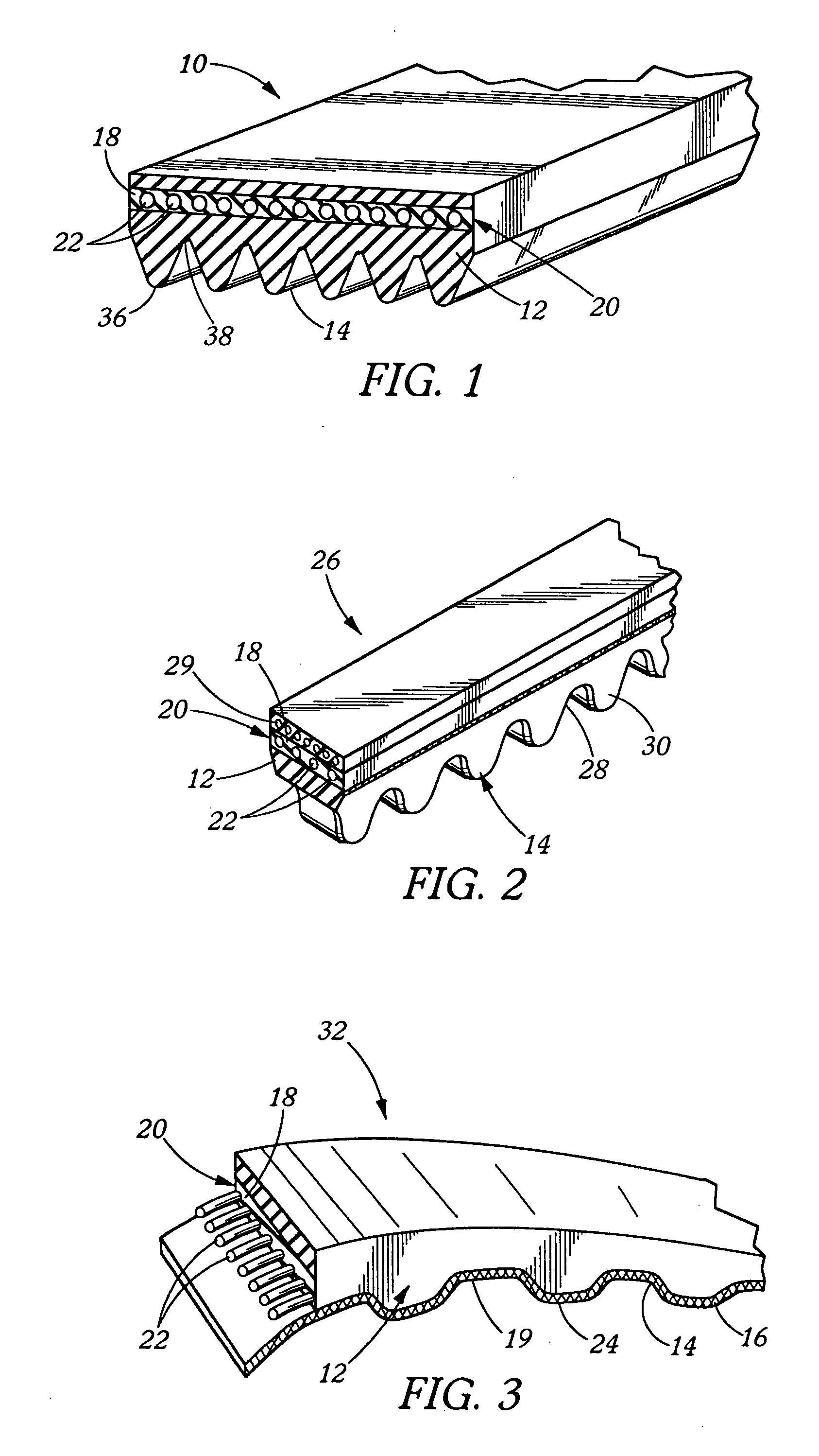 Endless belt with improved load carrying cord