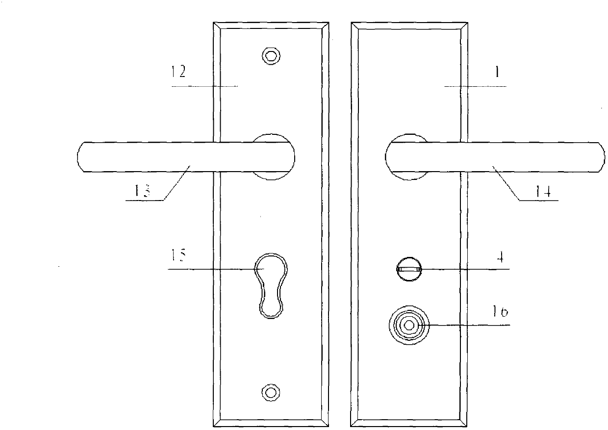 Indoor electronic mortice door lock with bidirectional locking mechanism