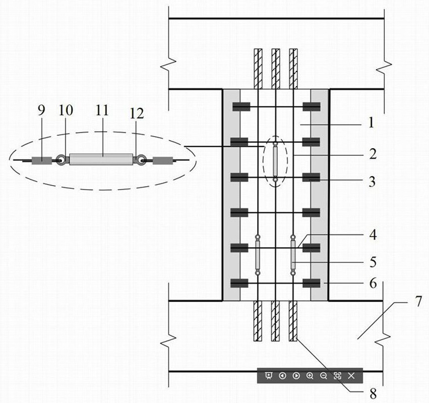 High-strength stainless steel stranded wire net reinforced ECC pre-tightening force tensioning reinforcing component and construction method thereof