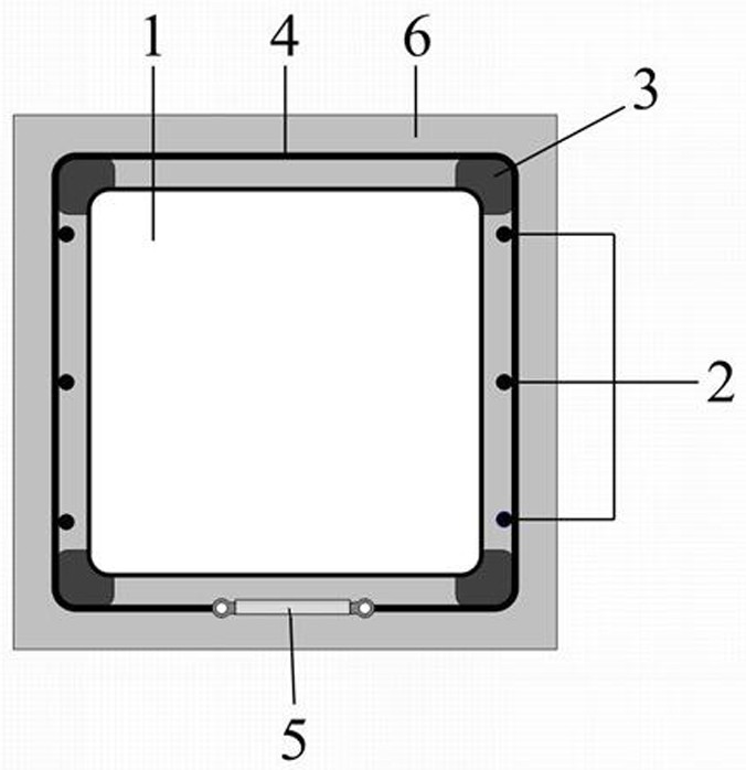 High-strength stainless steel stranded wire net reinforced ECC pre-tightening force tensioning reinforcing component and construction method thereof