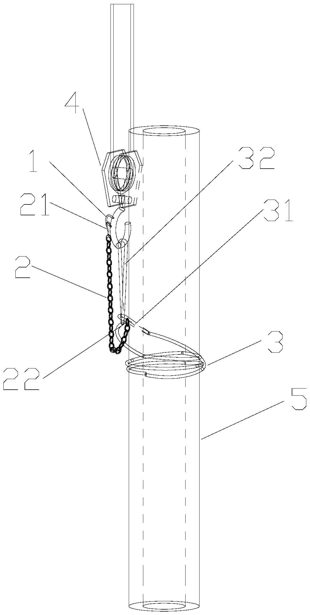 An automatic fall-off pile clamping device