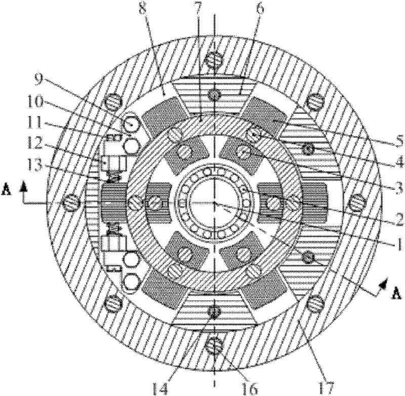 Radial protection bearing device for automatically removing radial clearance of outer ring of rolling bearing