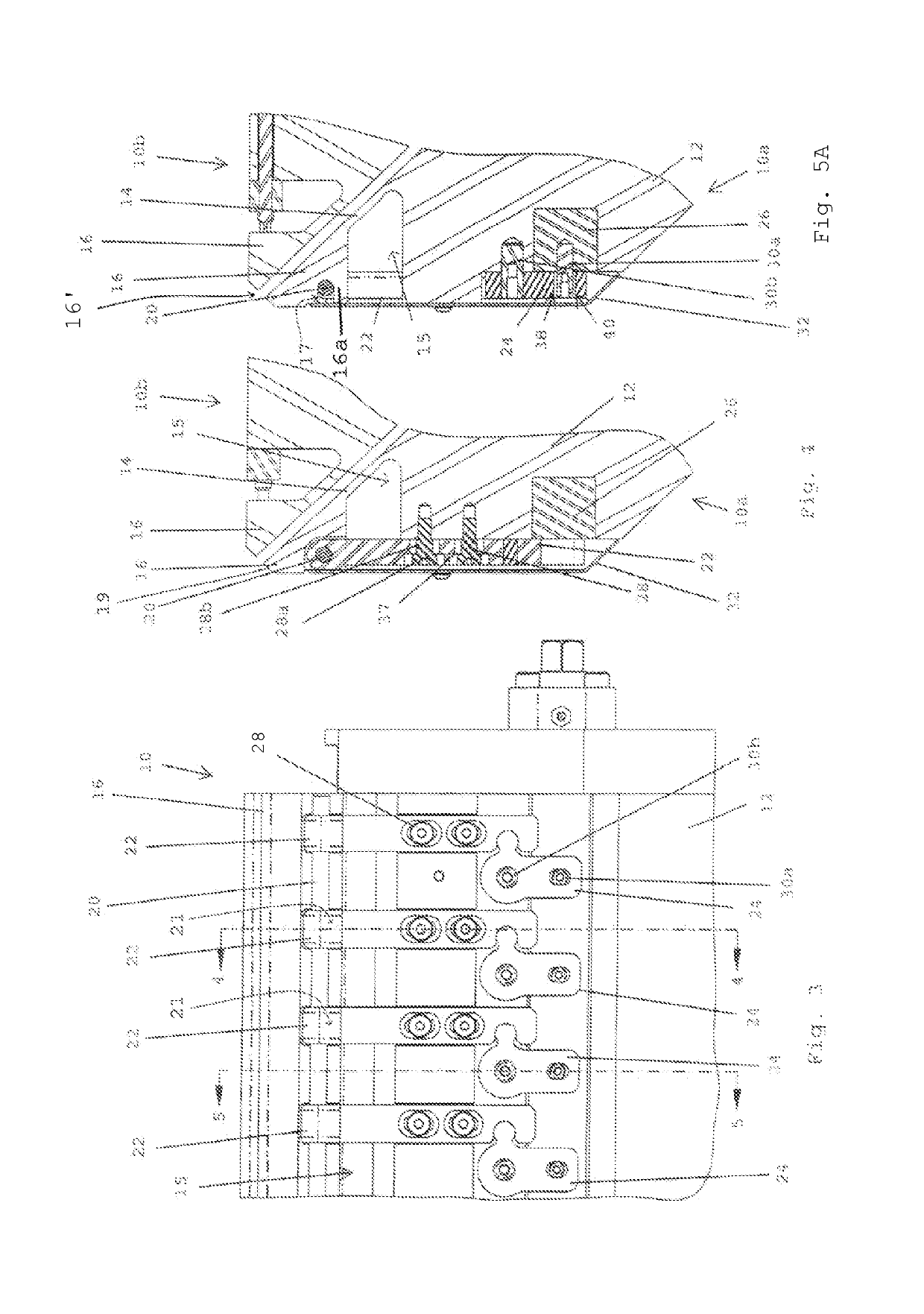 Die having linear bearing array