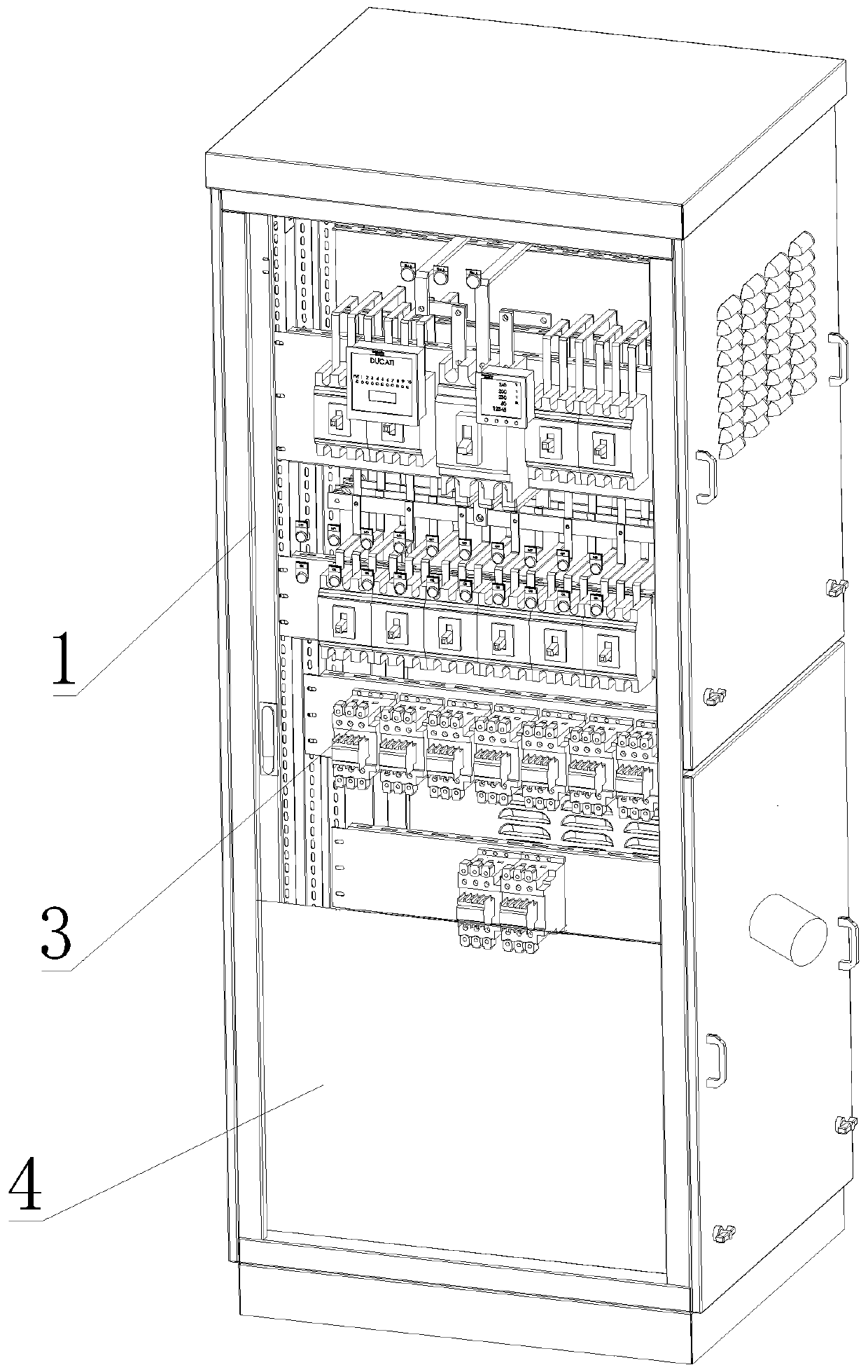 Electric automatization control turnover dedusting type electric appliance cabinet