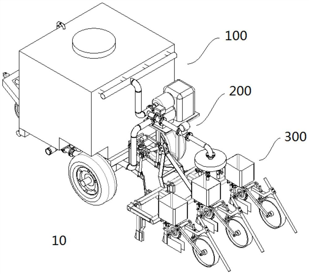 Liquid feces and urine injection application and sowing integrated machine