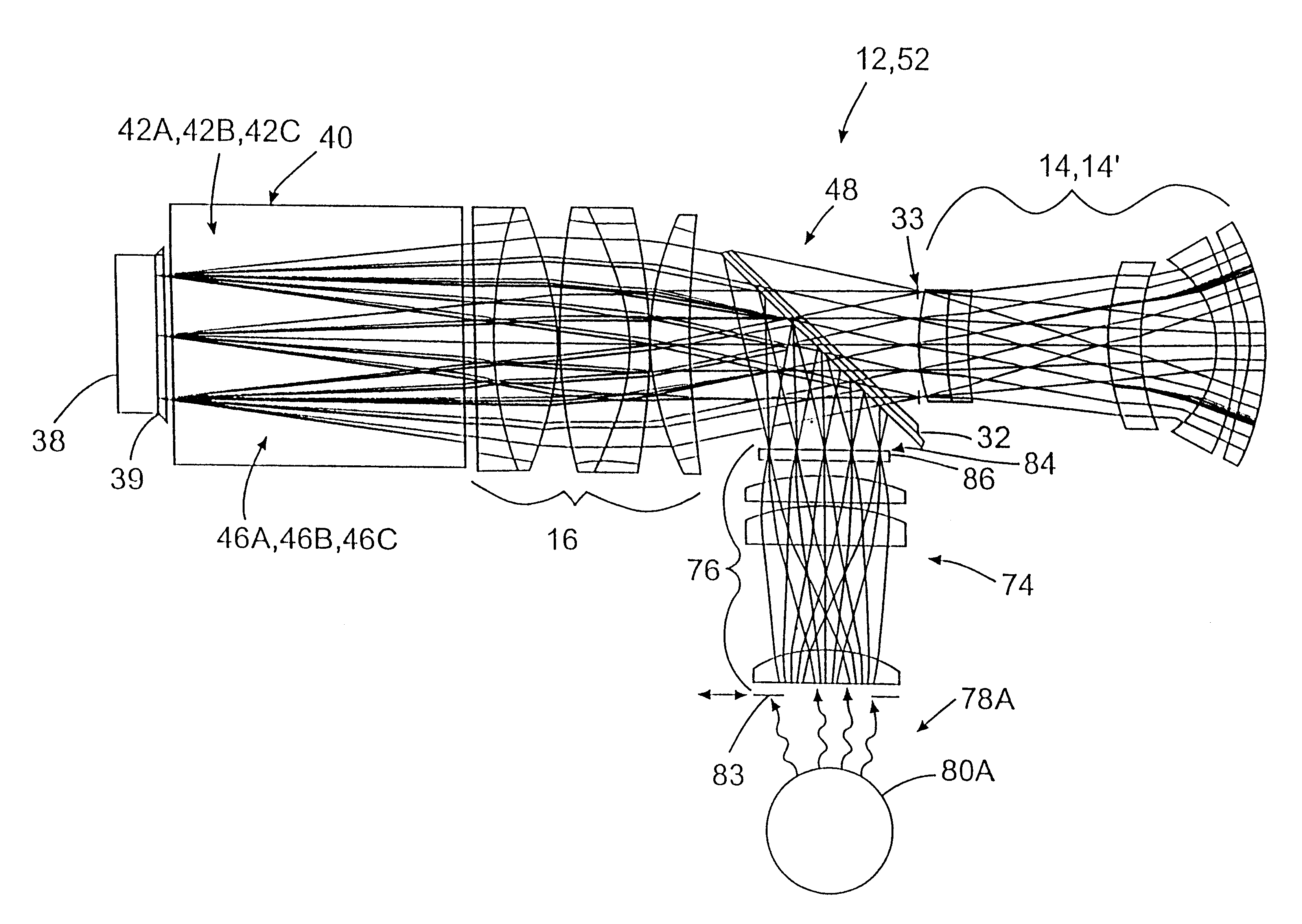 Thermalization using optical components in a lens system