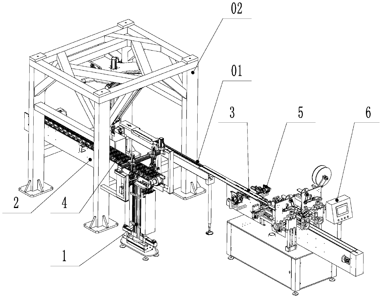 Blood type card label light inspection and support mounting all-in-one machine