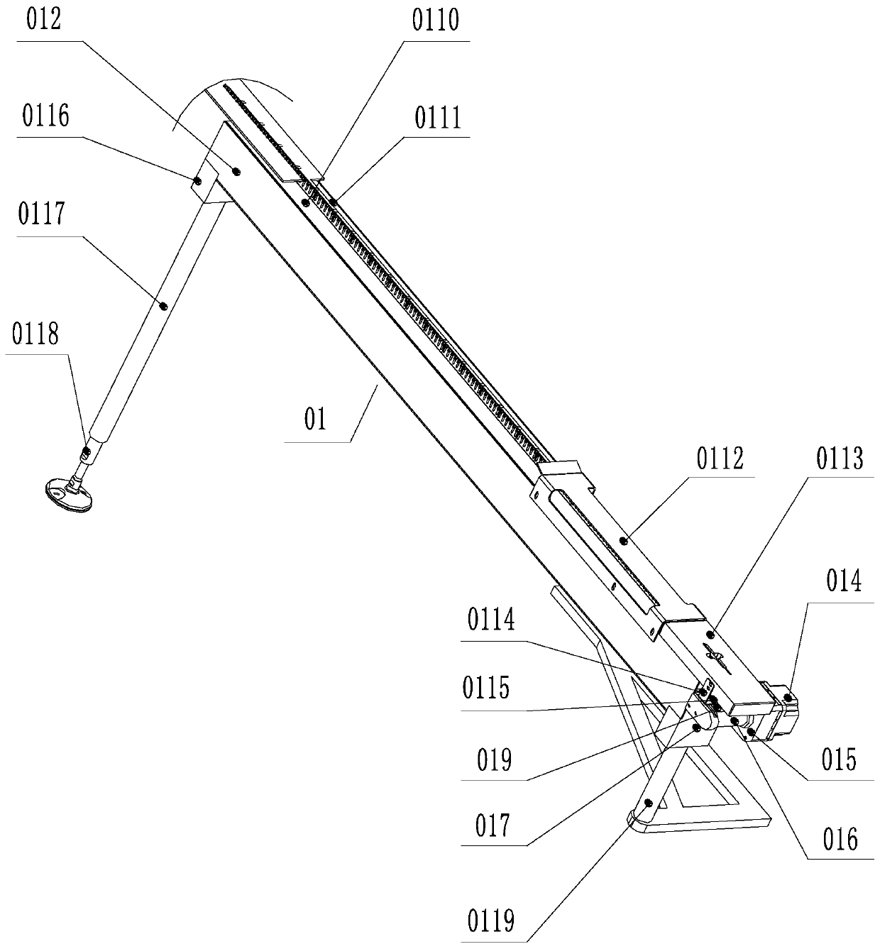 Blood type card label light inspection and support mounting all-in-one machine