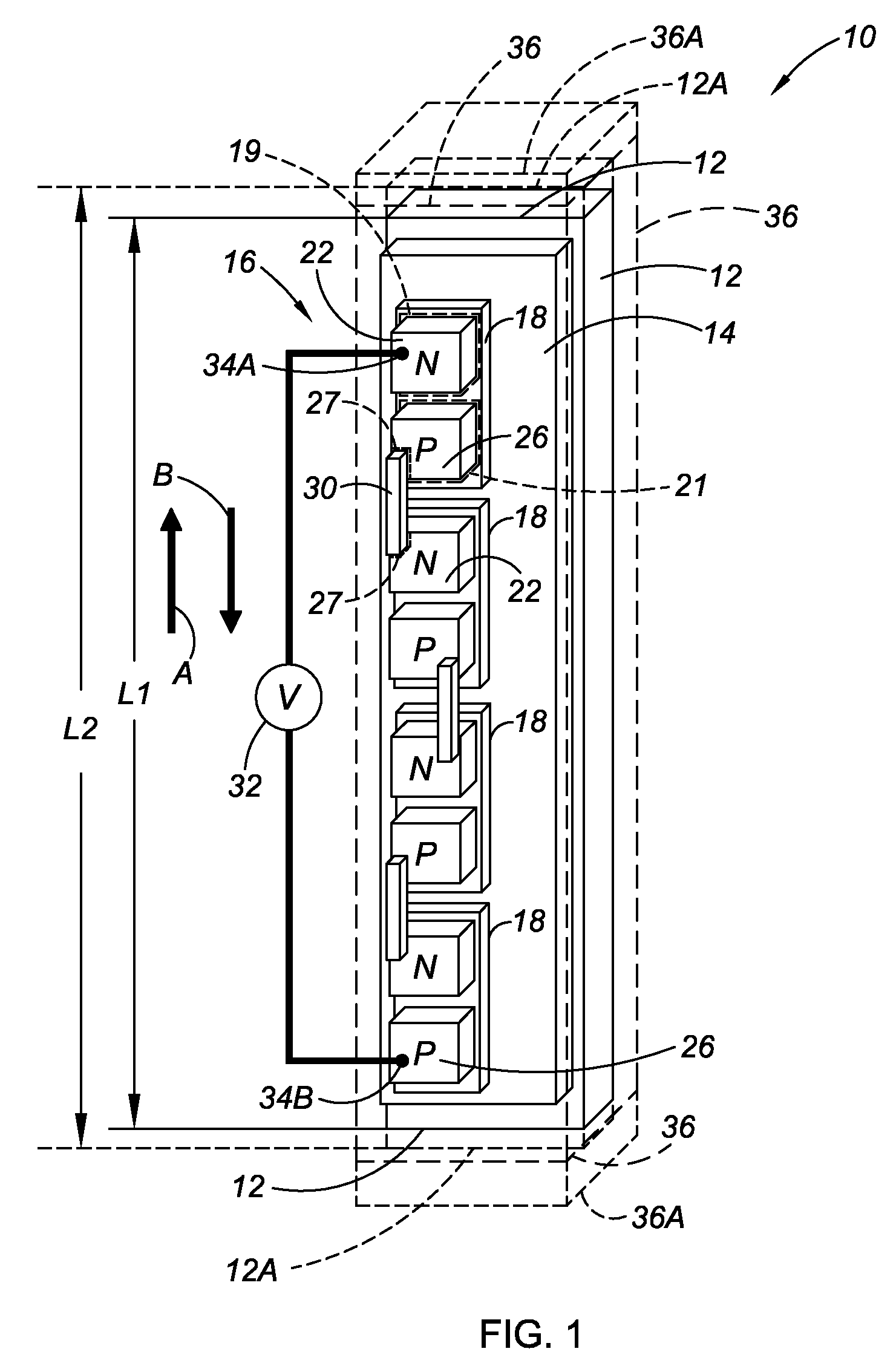Active material apparatus with activating thermoelectric device thereon and method of fabrication