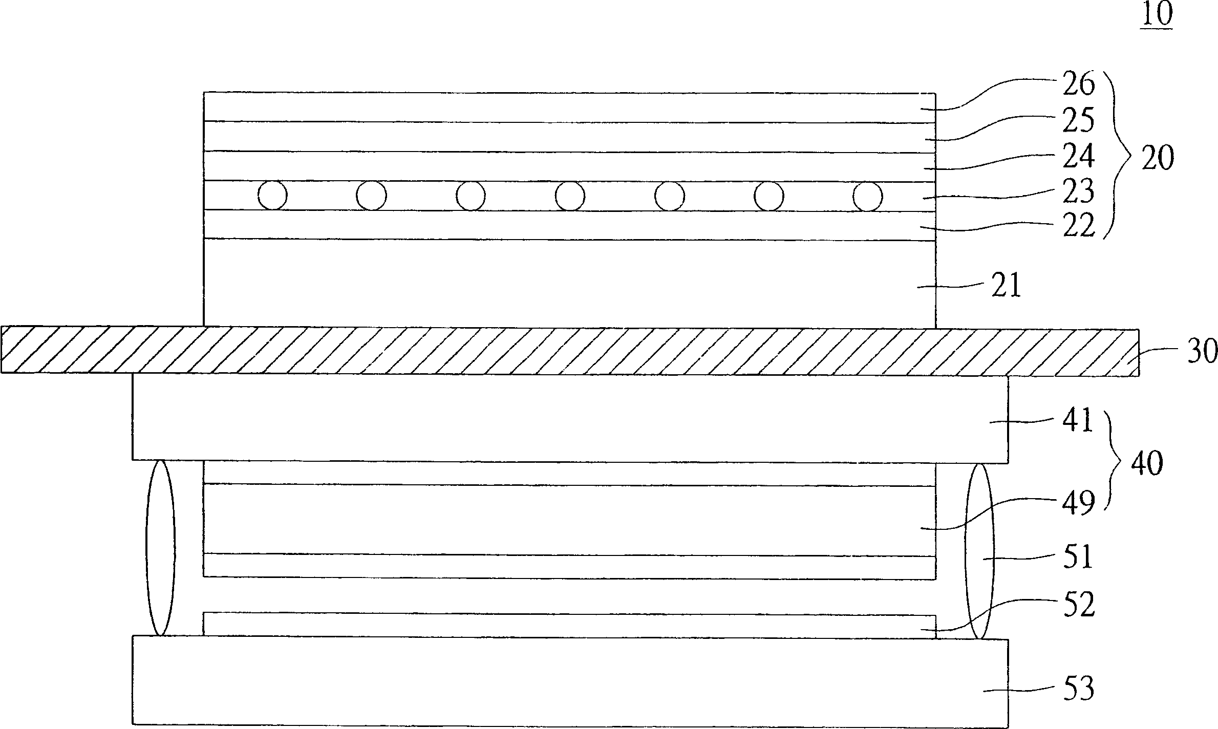 Plane display with touching function and its forming method