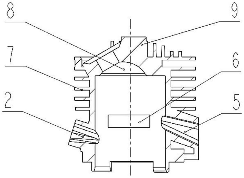 Closed type low-emission backflow scavenging passage air cylinder for small gasoline engine