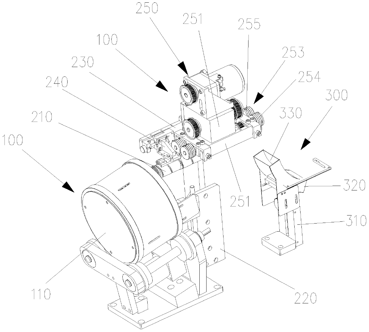 Separating and conveying system suitable for small-diameter and large-wire-diameter sealing rings