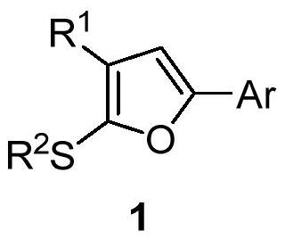 Synthesis method of 2-alkylthio polysubstituted furan derivative