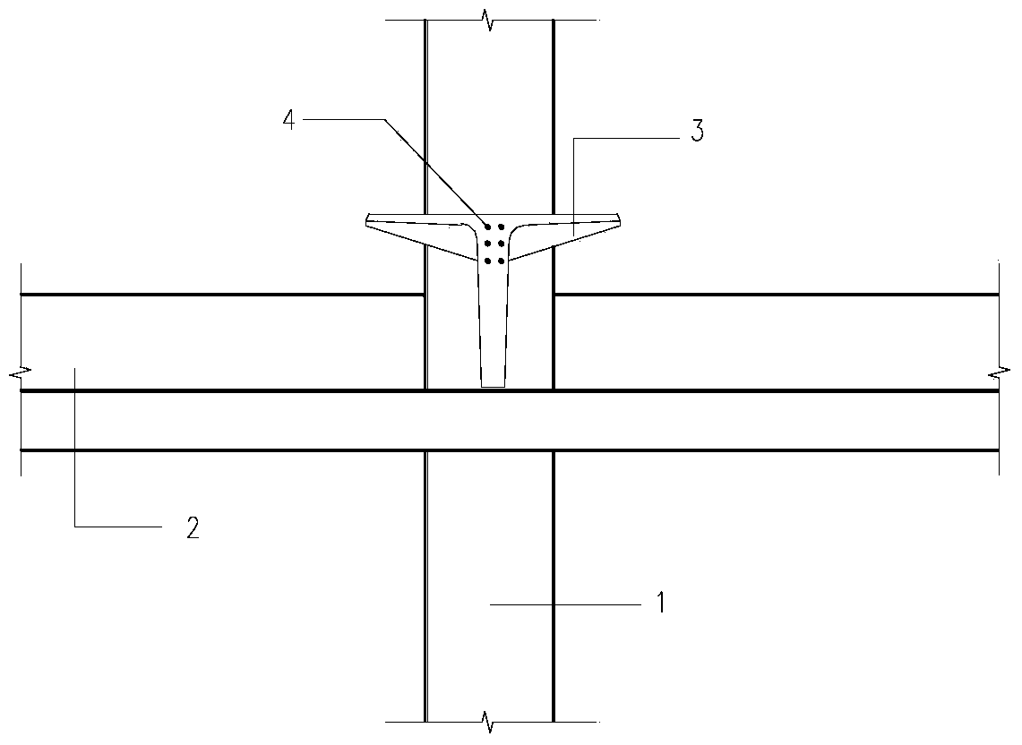 Prestressed concrete beam plate with upper portion provided with flexural steel bars and frame structure system