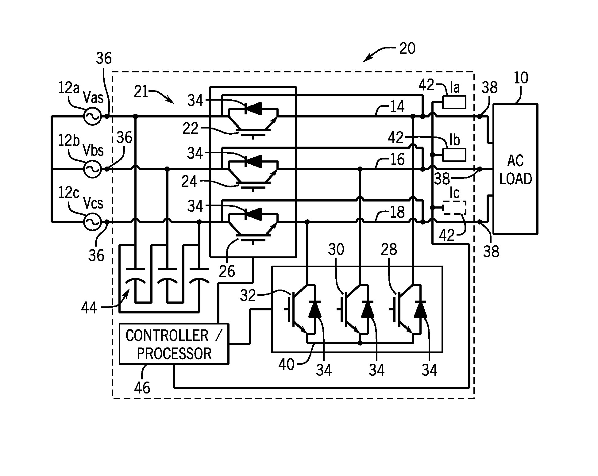 System and method for safe switching in an ac-to-ac converter