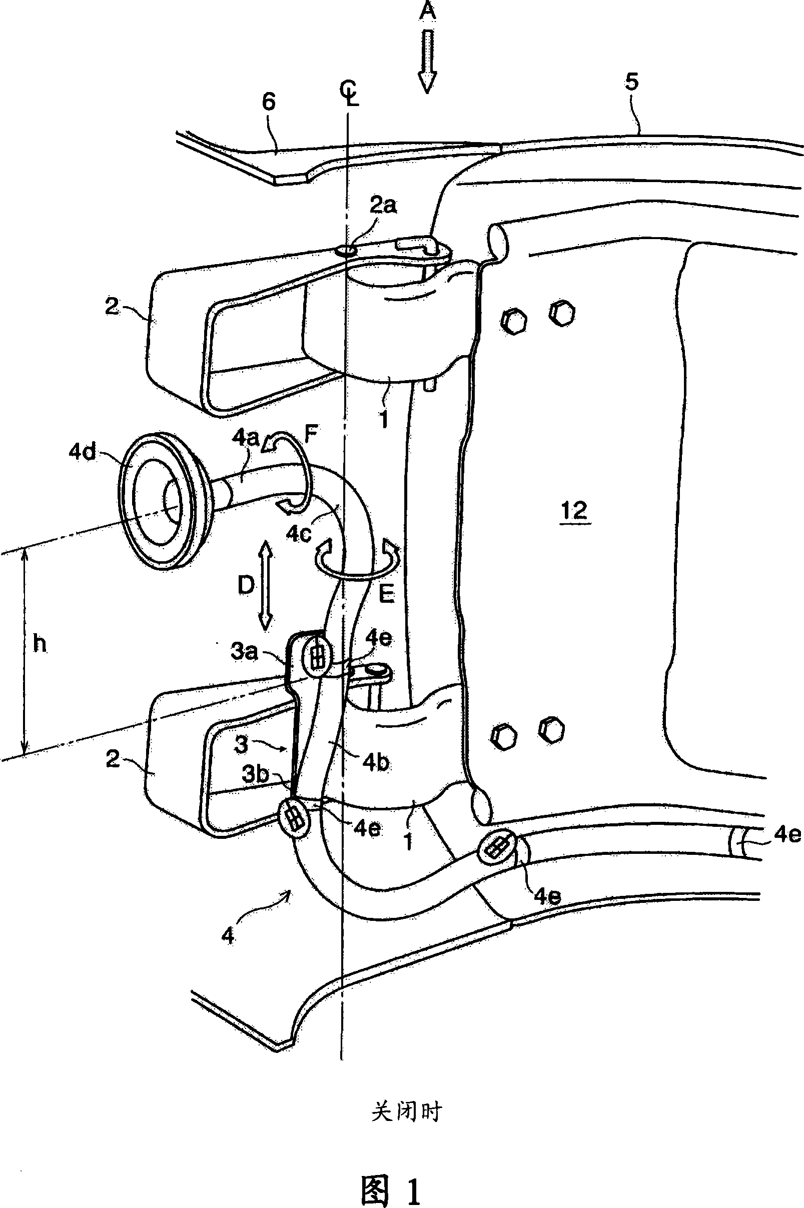 Open close structure of vehicle cover parts