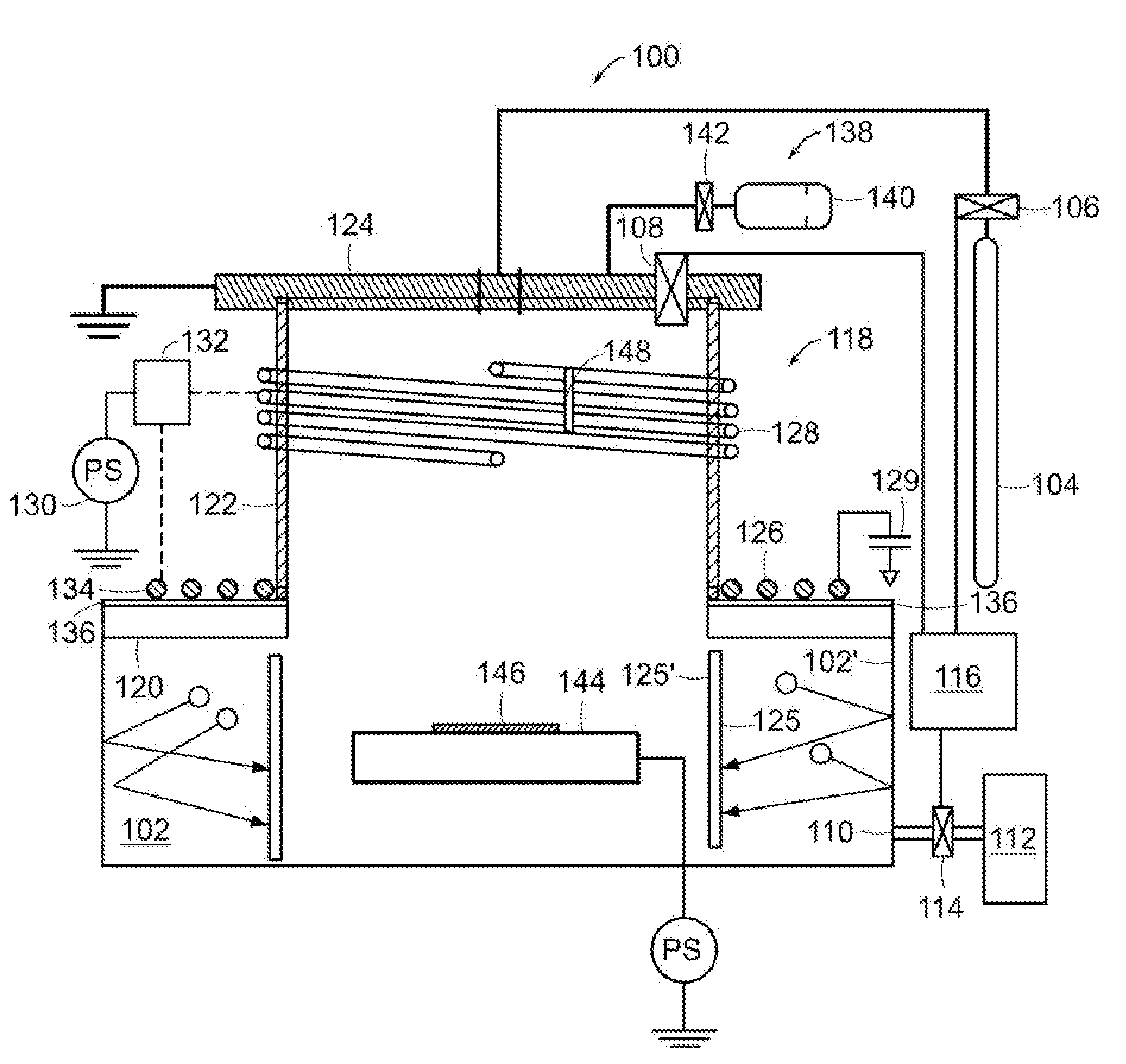 Plasma Source with Liner for Reducing Metal Contamination