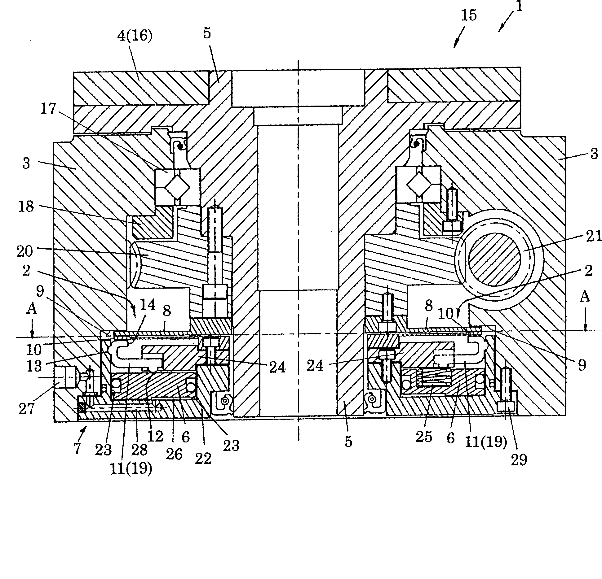 Clamping device for rotation dividing device for machine tool