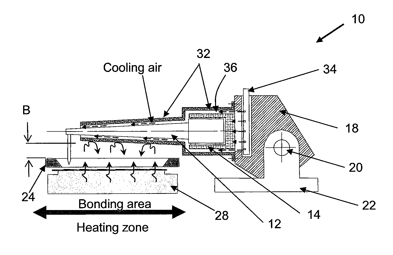 Thermal insulation for a bonding tool
