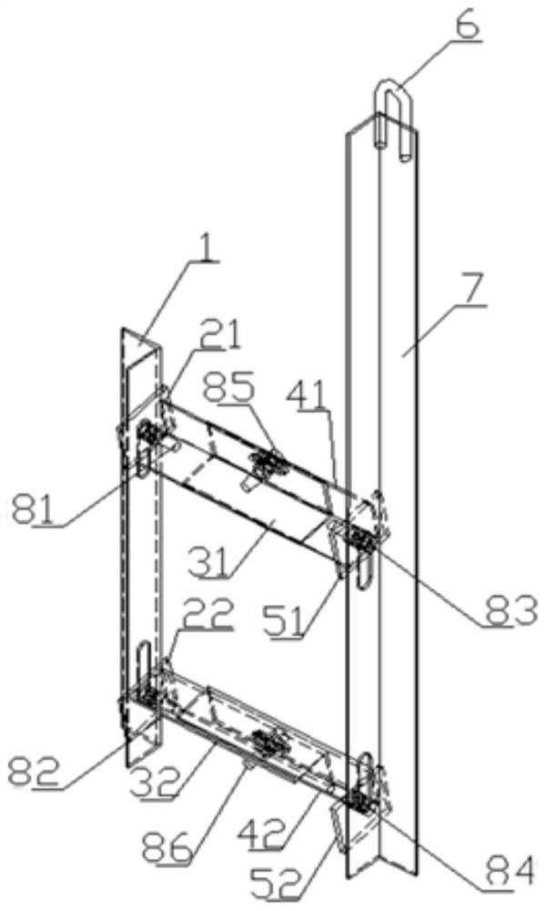 Lifeline device for assisting installation of large-span prefabricated roof truss and construction method thereof