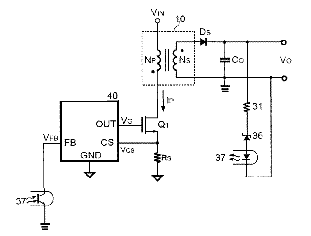 A power converter control circuit with a deep burst mode