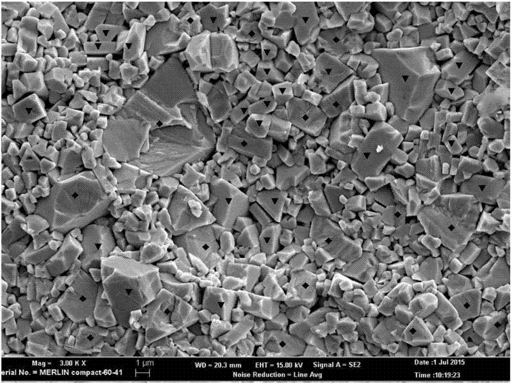 Detection and characterization method of intergranular fracture and trans-granular fracture of WC grains in WC-Co alloy