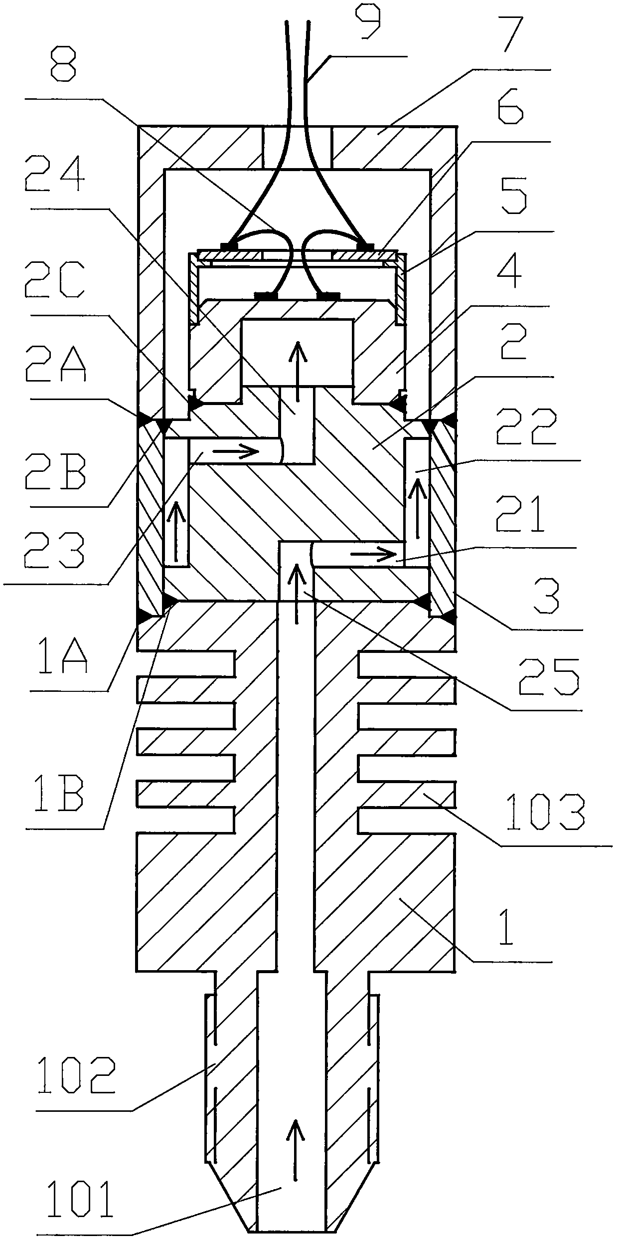 Ultrahigh temperature pressure sensor and manufacturing method thereof