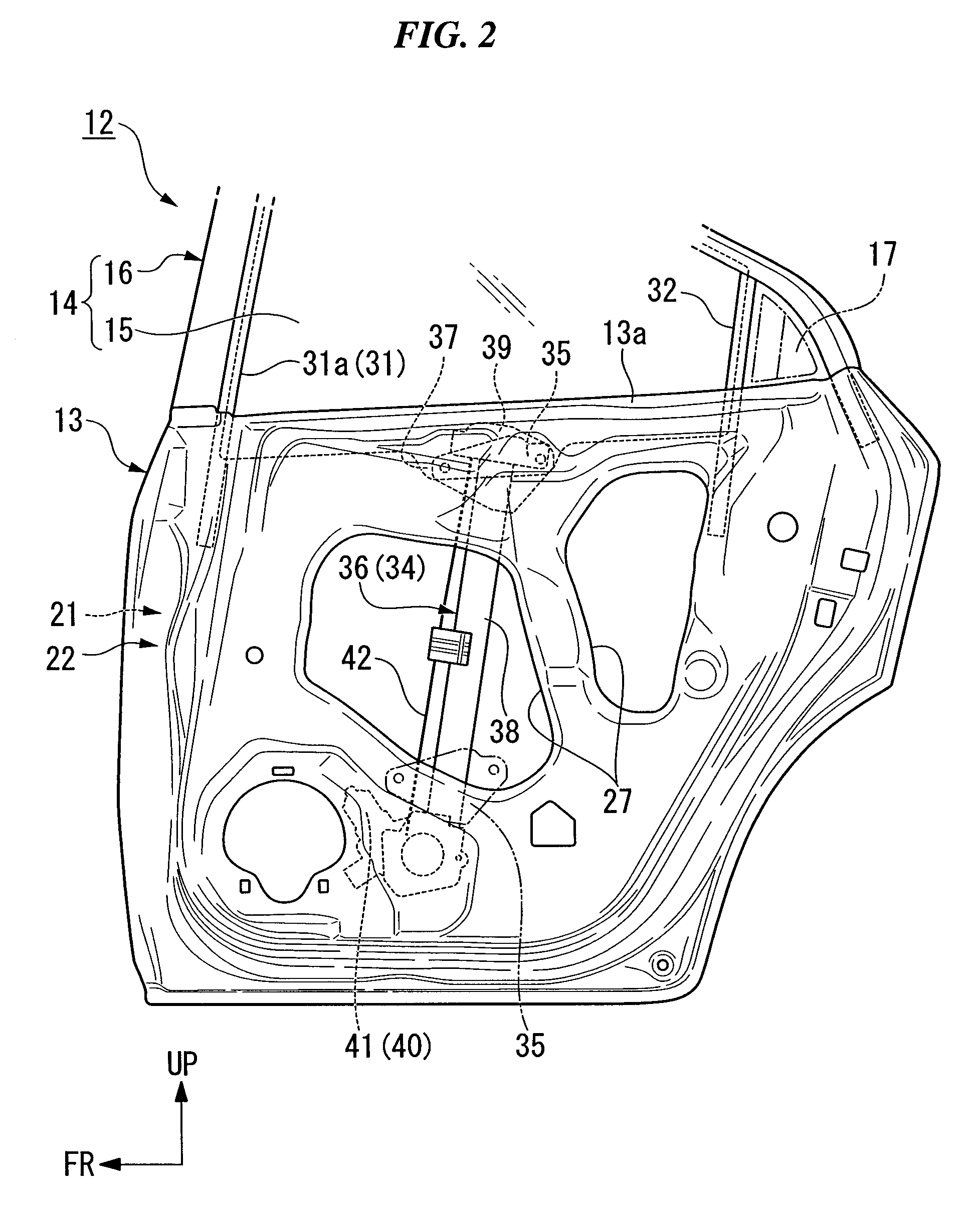 Elevating device for window glass