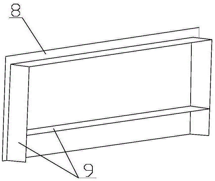 Outer flange structure of air flue of railway vehicle