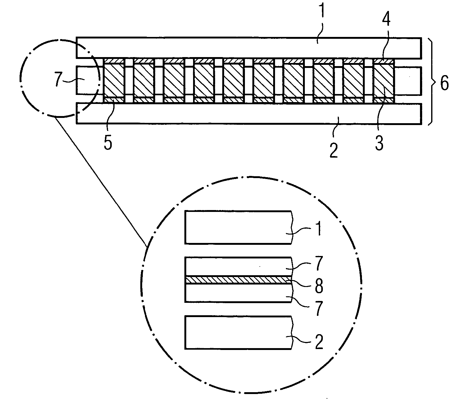 Interconnection for chip sandwich arrangements, and method for the production thereof
